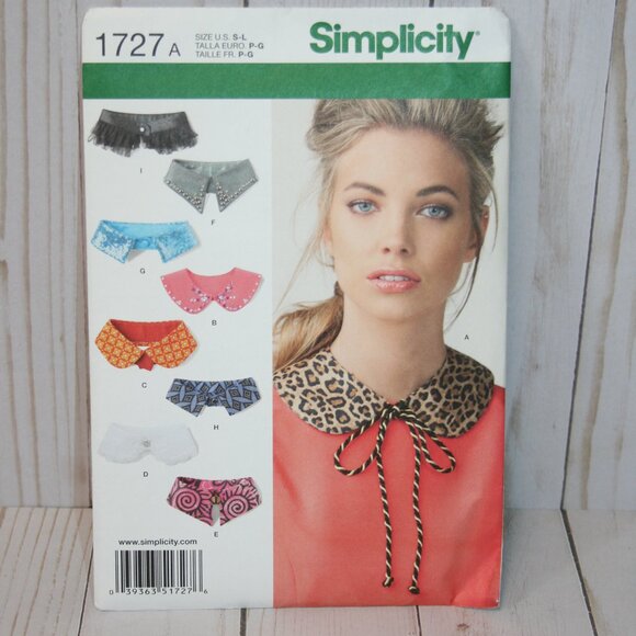 Simplicity Sewing Pattern 1727 Collars in 3 Sizes - Picture 1 of 2